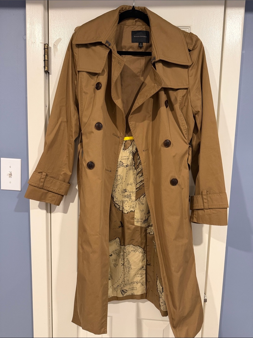 Banana Republic Tan Double-Breasted Trench Coat